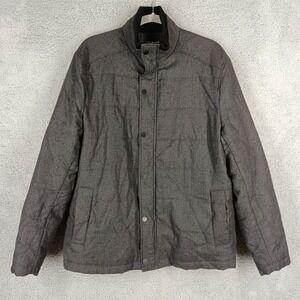 Cutter & Buck‎ Men's Medium Puffer Jacket Insulated Quilted Button Front Gray